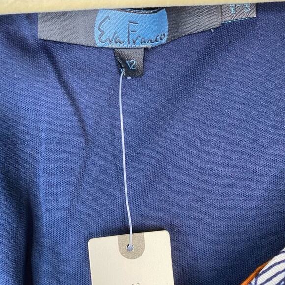 NEW Eva Franco Bird Print Blouse Puff Sleeves Knot front Sweetheart Neck Size 12 - Picture 12 of 16